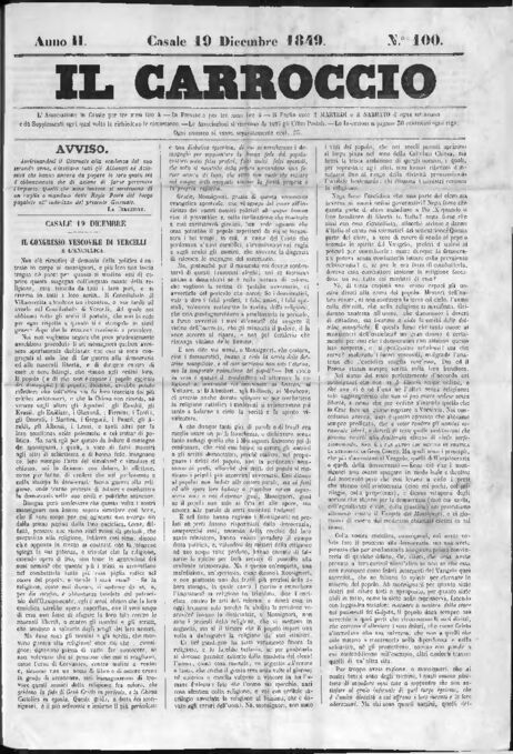 Il Carroccio - Edizione 100 del 19/12/1849